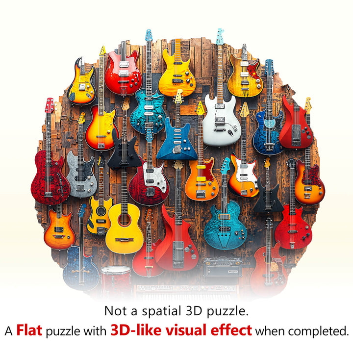 Guitar Wall Wooden Jigsaw Puzzle