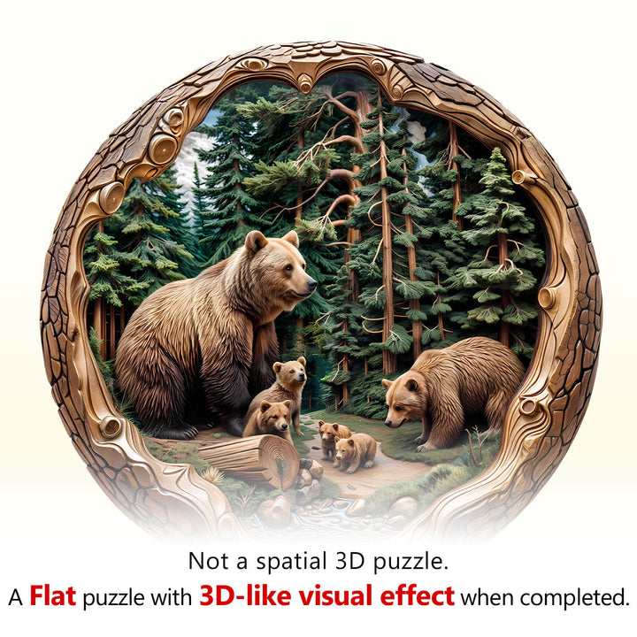 Puzzle en bois Famille d'ours de la forêt