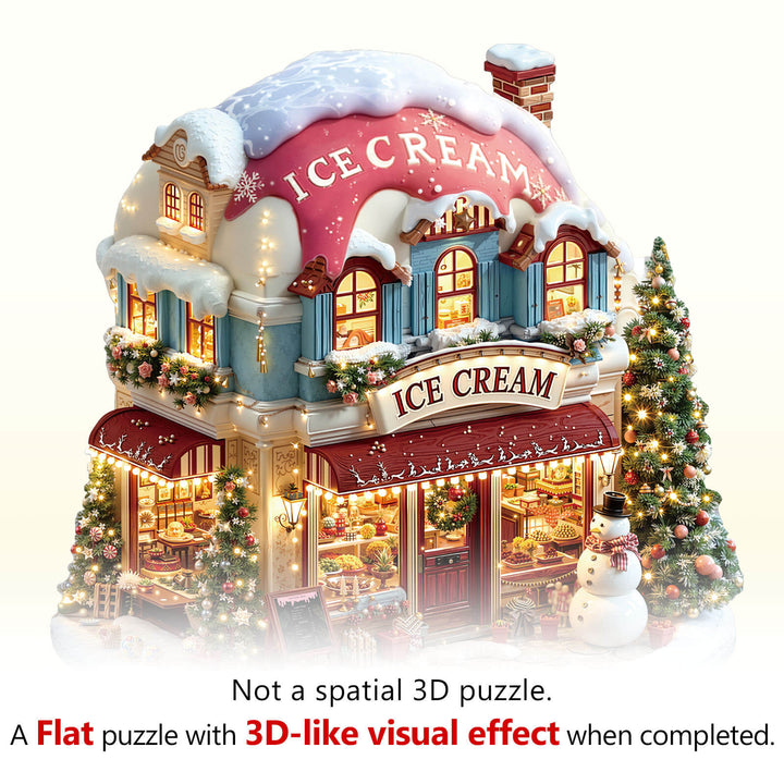 Christmas ice cream Wooden Jigsaw Puzzle