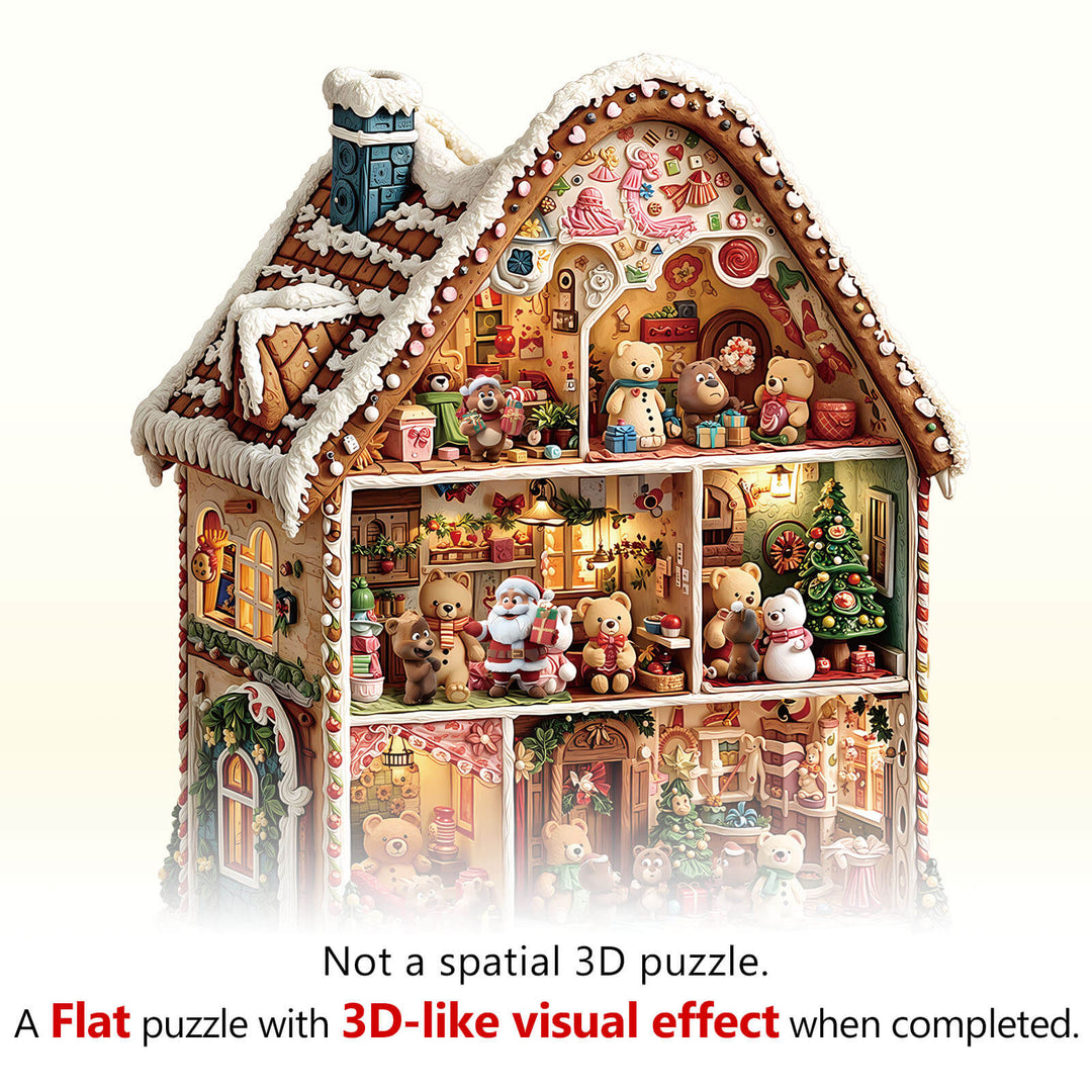 Bear's House - Christmas Wooden Jigsaw Puzzle