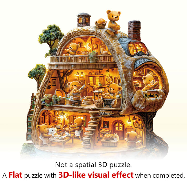 Little Bear Bakery Wooden Jigsaw Puzzle