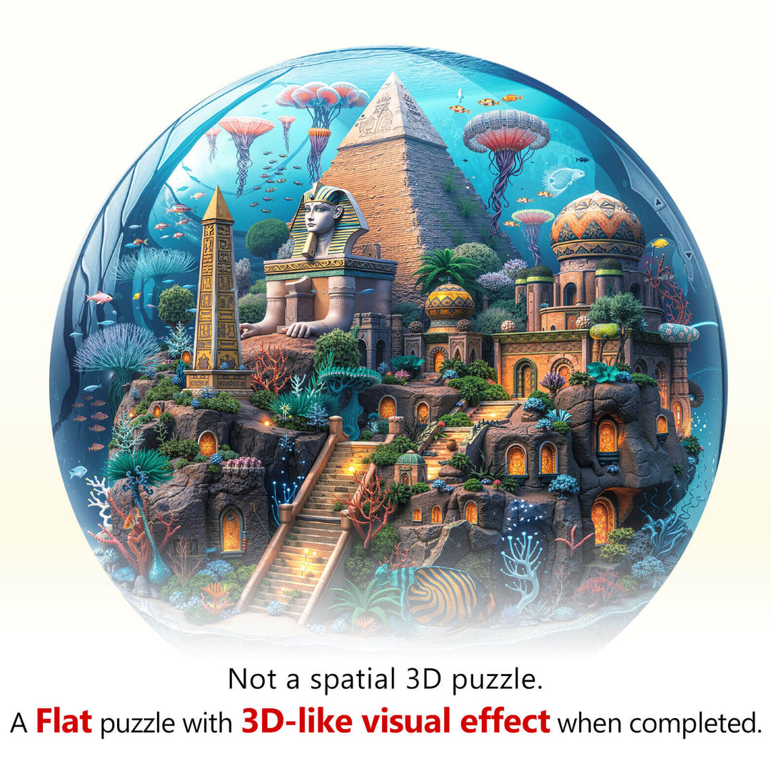 Unterwasser-Pyramidenfeld Holz-Puzzlespiel