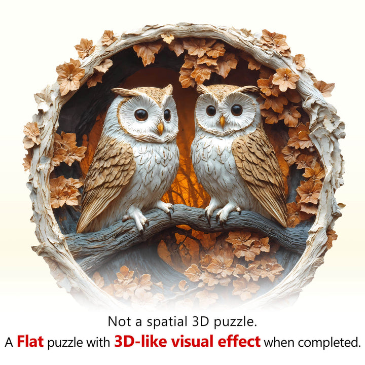 Woodcarving Owl Wooden Jigsaw Puzzle