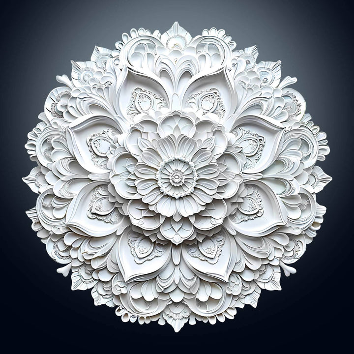 Intricate 3D Paper Mandala-2 wooden jigsaw puzzle showcasing detailed floral design for focused mind games.