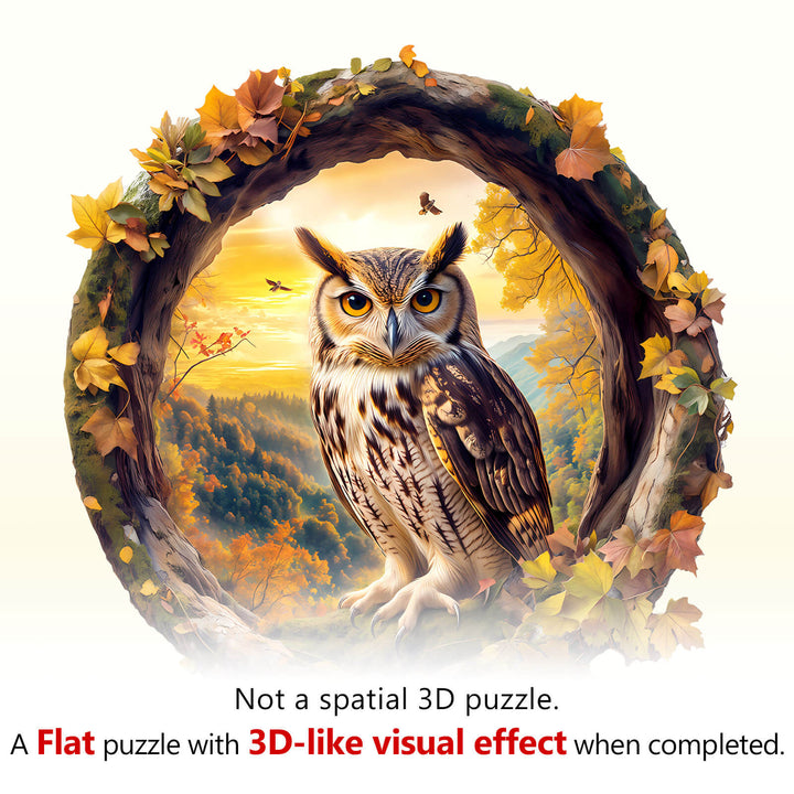 Autumn Owl Wooden Jigsaw Puzzle