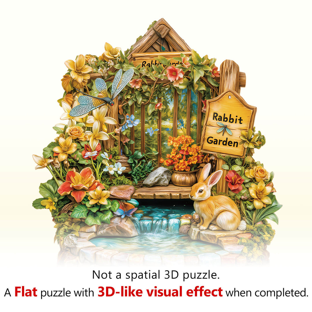 Rabbit Garden Wooden Jigsaw Puzzle