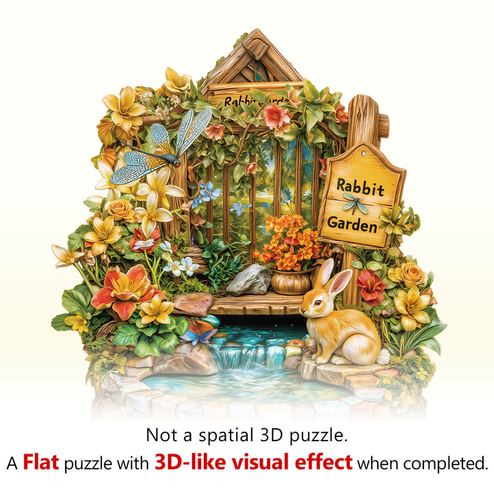 Rabbit Garden Wooden Jigsaw Puzzle