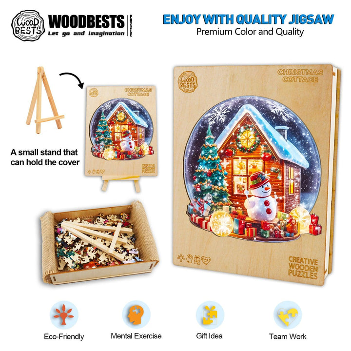 Christmas Cottage Wooden Jigsaw Puzzle