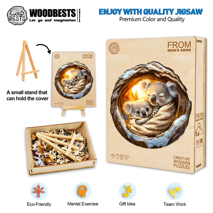 3D From Mom's Arms wooden jigsaw puzzle, eco-friendly, mental exercise, creative gift idea, quality design for teamwork
