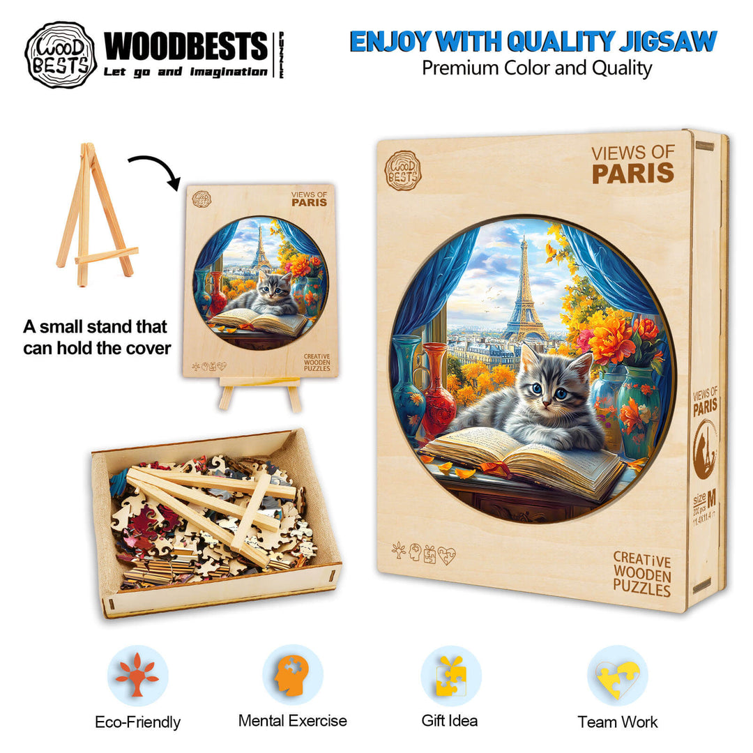 Views of Paris Wooden Jigsaw Puzzle