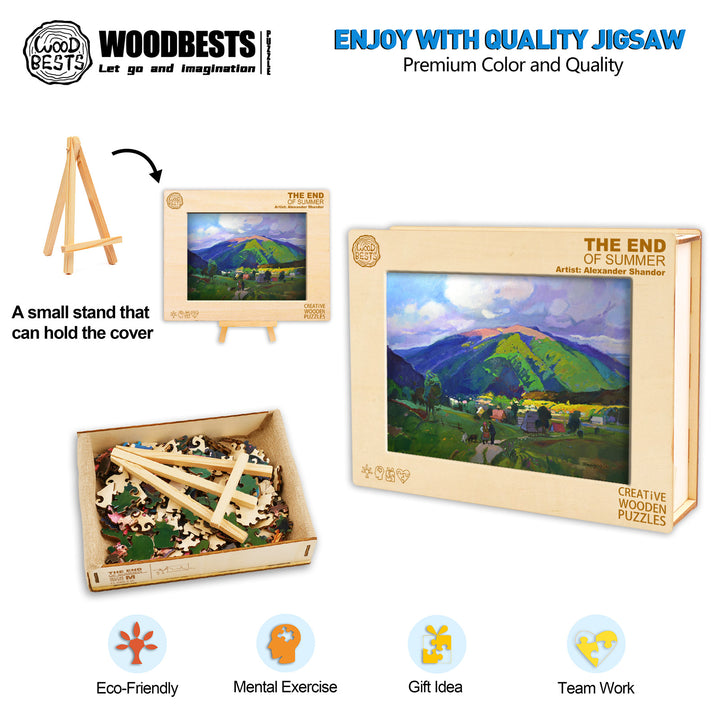 The End of Summer jigsaw puzzle by Alexander Shandor, eco-friendly wooden art for creative fun and teamwork.