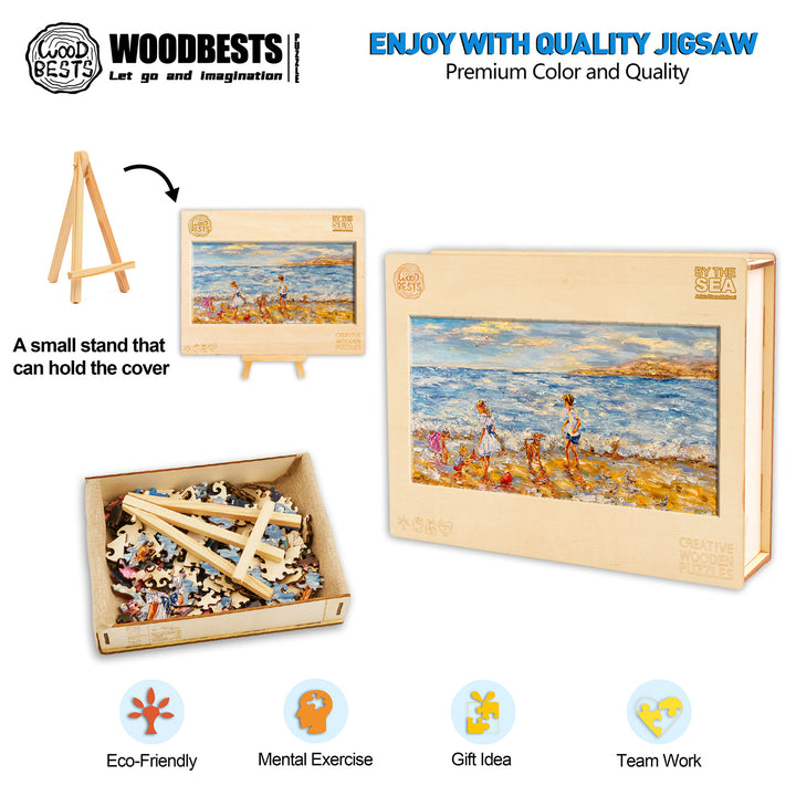 By The Sea Wooden Jigsaw Puzzle -- By Artist Diana Malivani