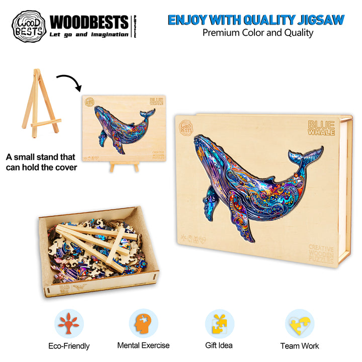 Blue Whale Wooden Jigsaw Puzzle