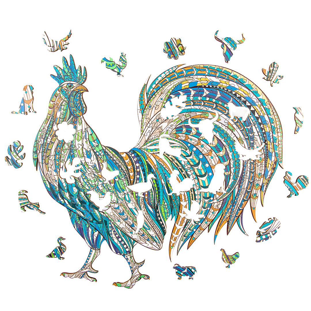Strong Rooster Wooden Jigsaw Puzzle