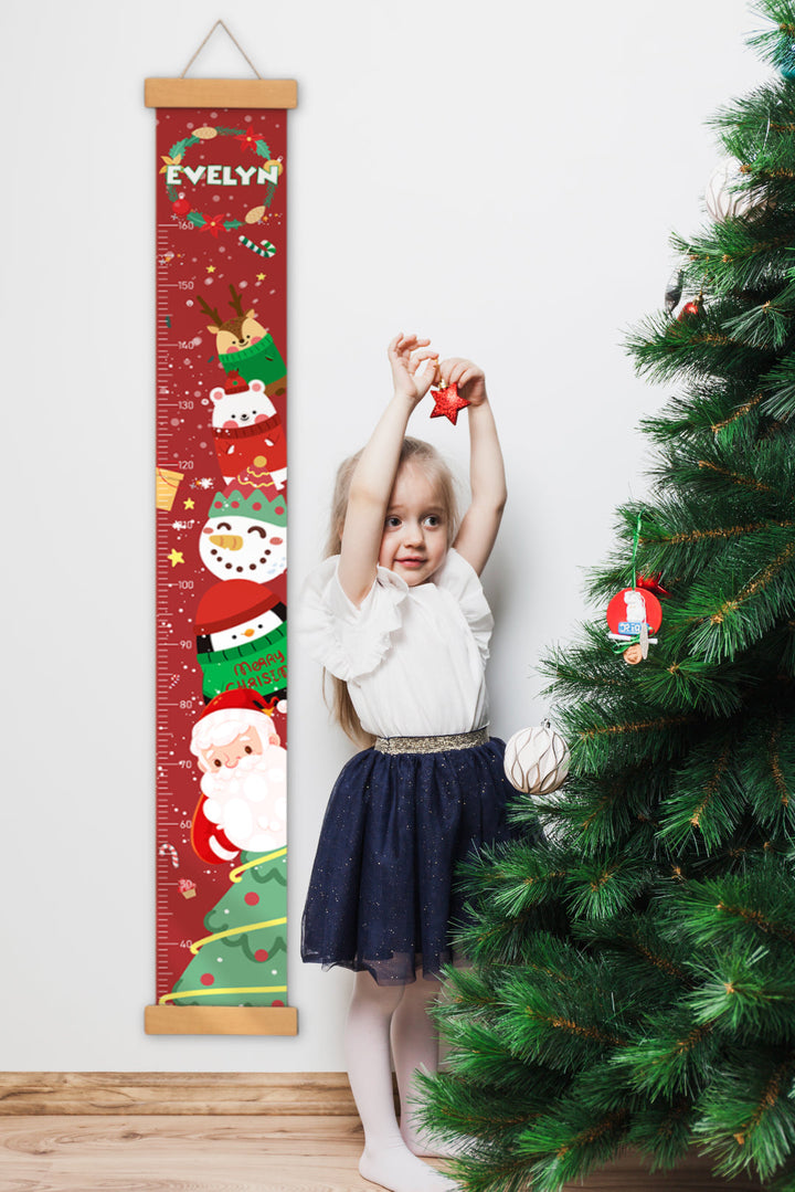 Règle de hauteur personnalisée en toile suspendue de Noël