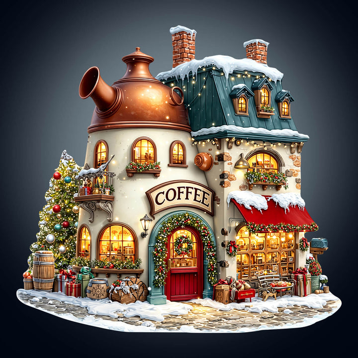 Christmas Cafe Wooden Jigsaw Puzzle