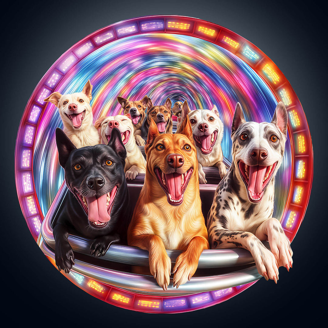 Dog Roller Coaster Wooden Jigsaw Puzzle