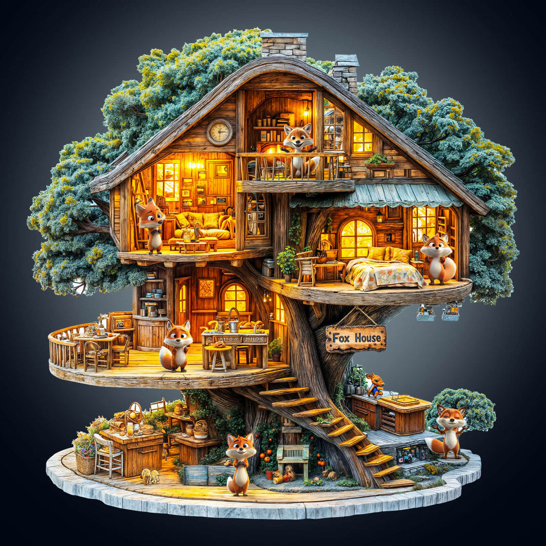 Fox House Holz-Puzzle