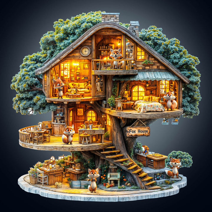 Fox House Holz-Puzzle