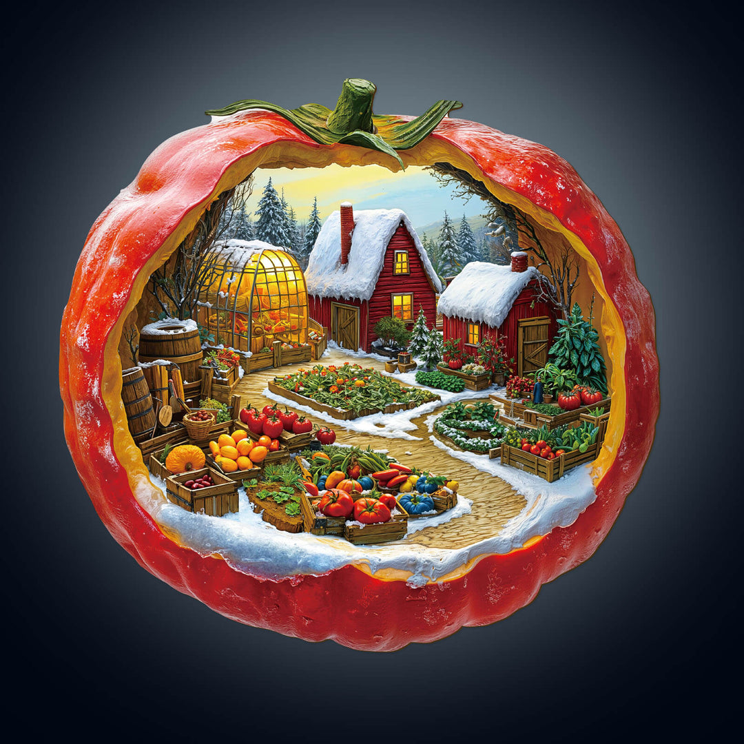 Tomato Winter Farm Wooden Jigsaw Puzzle