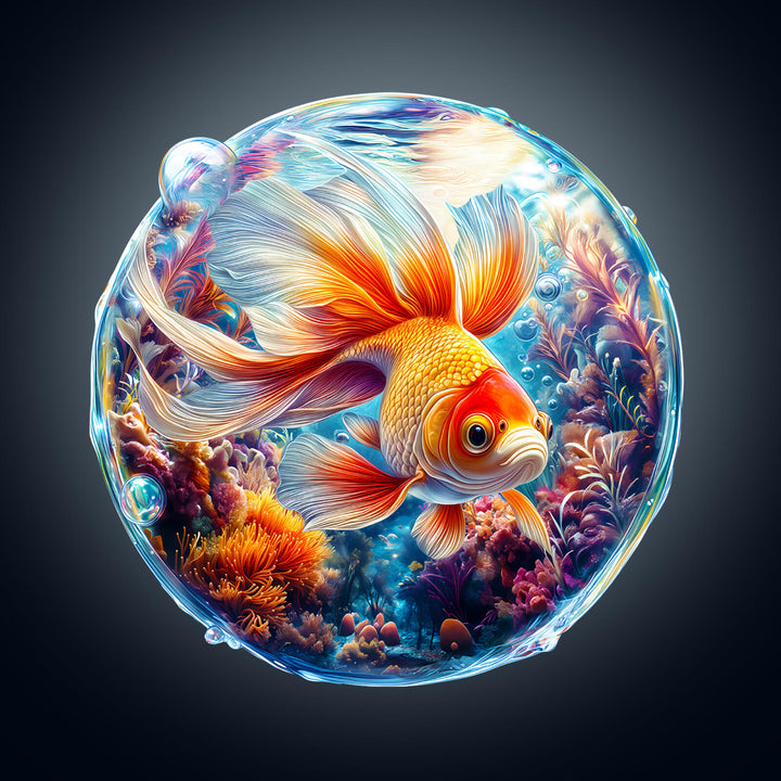 Bubble Goldfish Wooden Jigsaw Puzzle