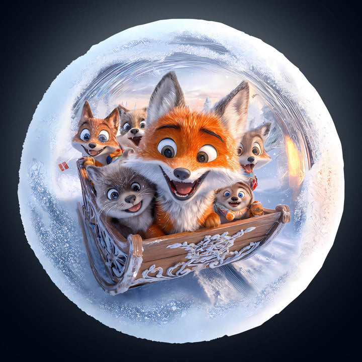 3D Schlitten Fuchs Holz-Puzzle