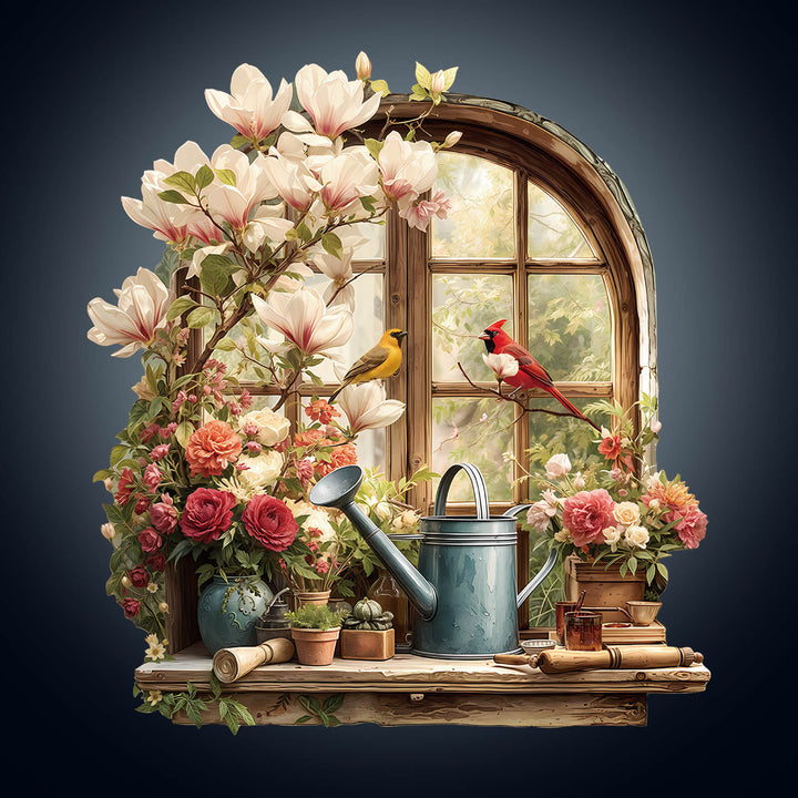 Windowsill in the sun Wooden Jigsaw Puzzle