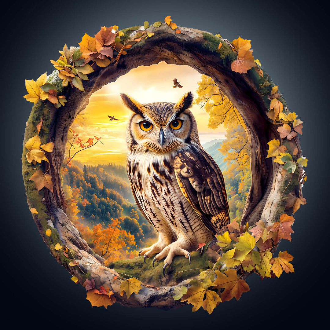 Autumn Owl Wooden Jigsaw Puzzle