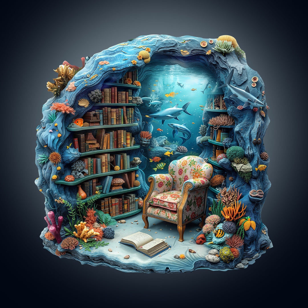 Undersea Book House Wooden Jigsaw Puzzle