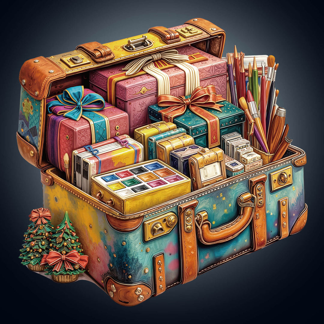 Painting gift box Wooden Jigsaw Puzzle