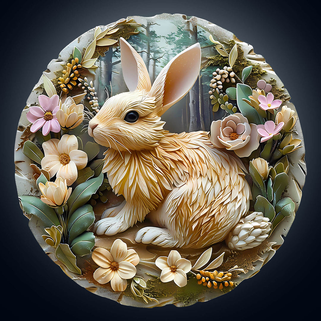 Relief Rabbit Wooden Jigsaw Puzzle