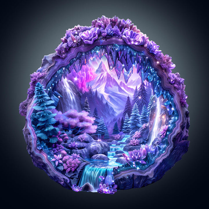 Crystal mine landscape-2 Wooden Jigsaw Puzzle