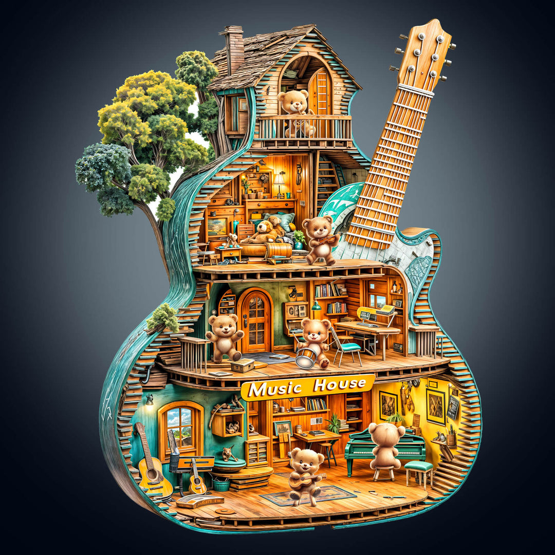 Music House-1 Holz-Puzzlespiel