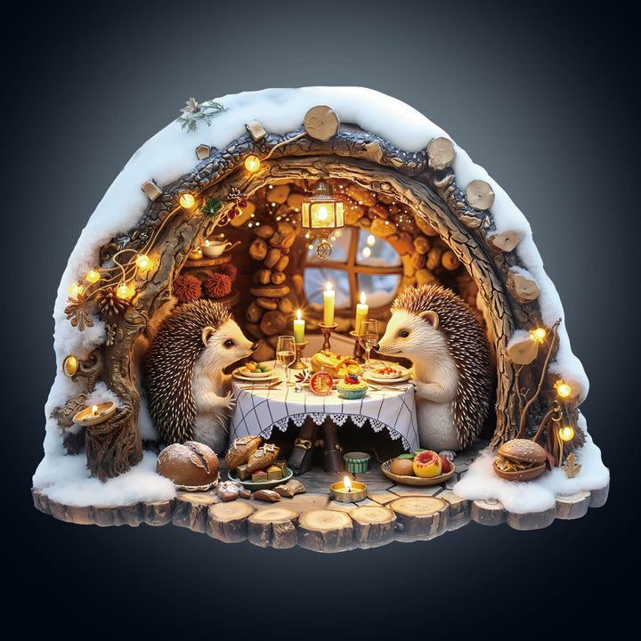 Cozy Hedgehog Hideaway Wooden Jigsaw Puzzle
