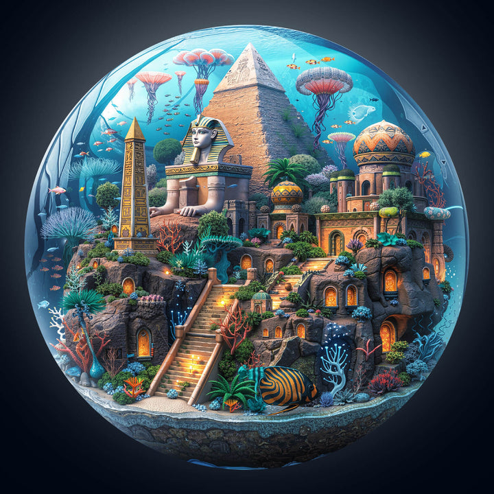 Unterwasser-Pyramidenfeld Holz-Puzzlespiel