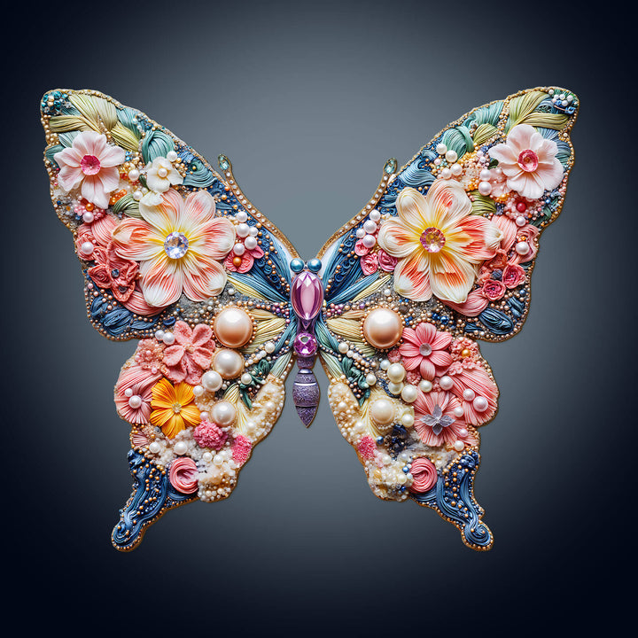 Rompecabezas de madera en forma de mariposa para joyería