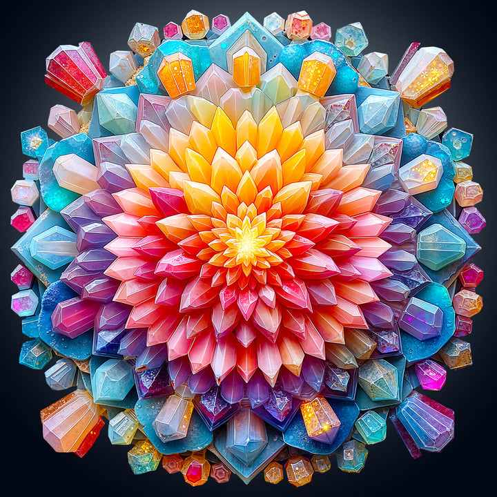Crystal Mandala Wooden Jigsaw Puzzle