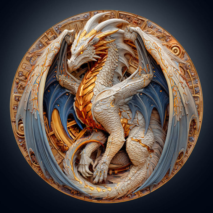 Elements Metal Dragon Wooden Jigsaw Puzzle