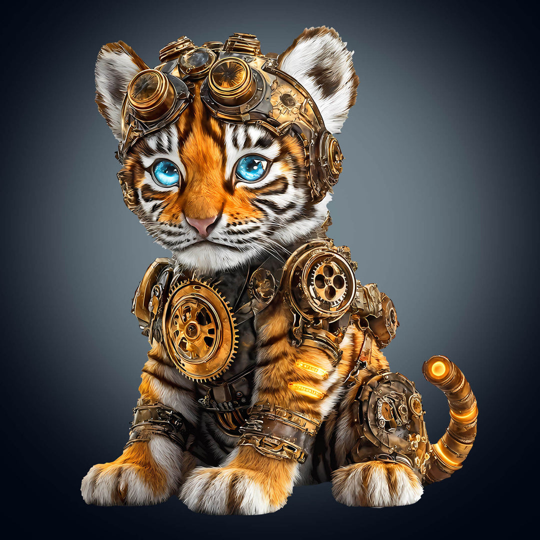 Punk tiger Wooden Jigsaw Puzzle