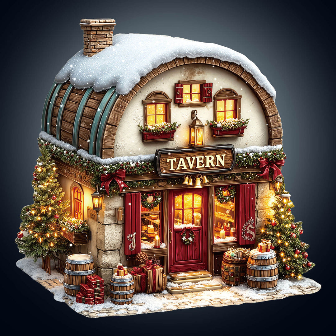 Christmas Tavern Wooden Jigsaw Puzzle