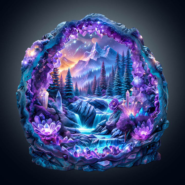 Paysage de mine de cristal-1 Puzzle en bois
