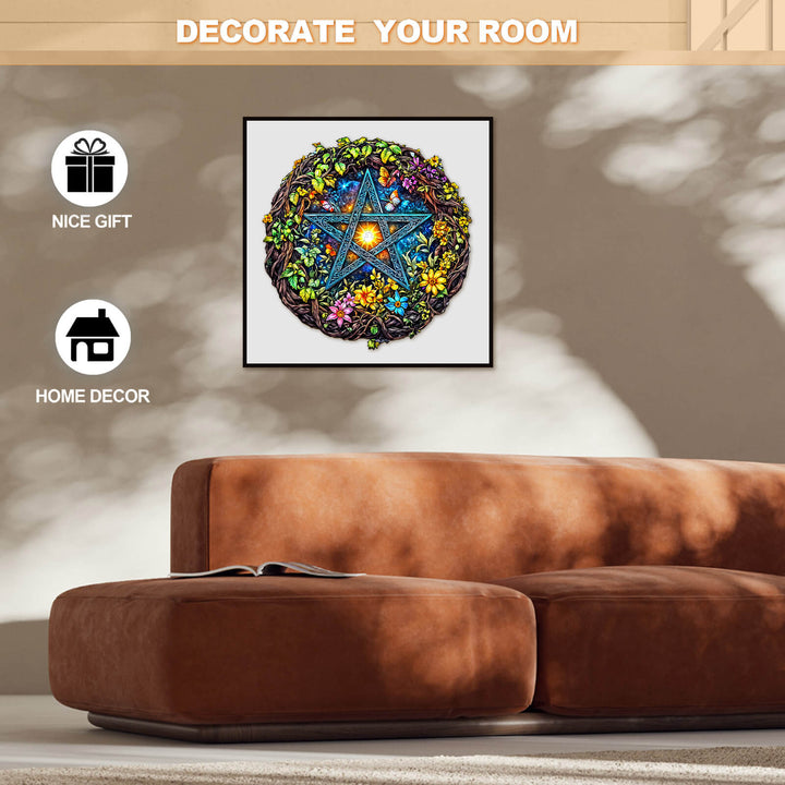 Decorative starburst wall art in vibrant colors, perfect for home decor and gifts to enhance room aesthetics.