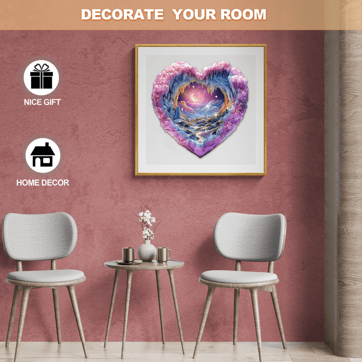 Beautiful 3D Romantic Star wooden jigsaw puzzle displayed as home decor, enhancing your room's aesthetics.