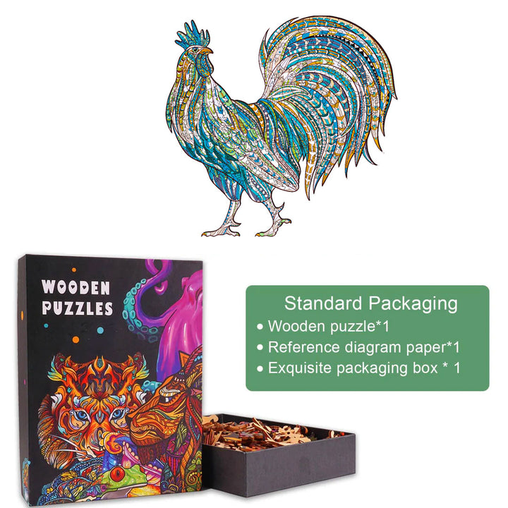 Strong Rooster Wooden Jigsaw Puzzle