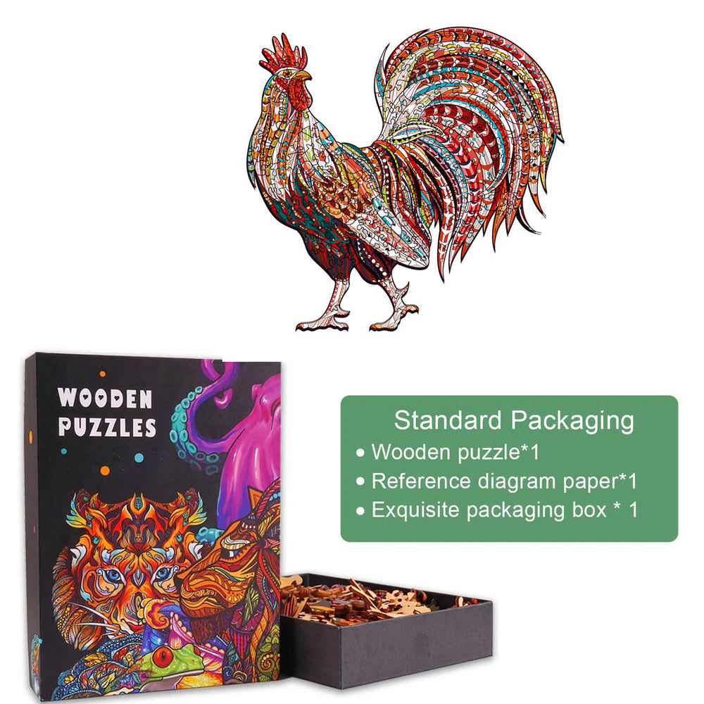 Strong Rooster Wooden Jigsaw Puzzle