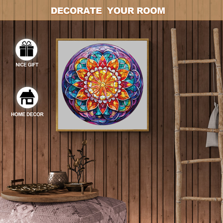Church Glass Mandala Wooden Jigsaw Puzzle