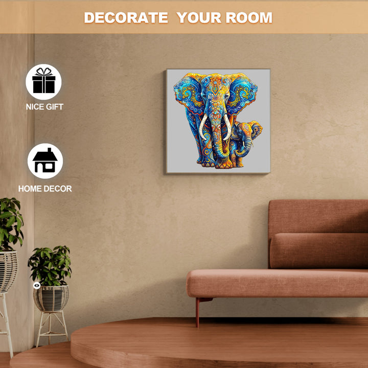 Elephant Family-2 Wooden Jigsaw Puzzle