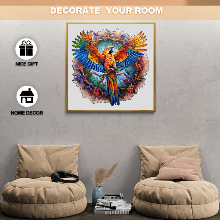 Lively Parrot Wooden Jigsaw Puzzle