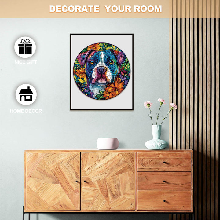 Blooming Loyalty dog Wooden Jigsaw Puzzle