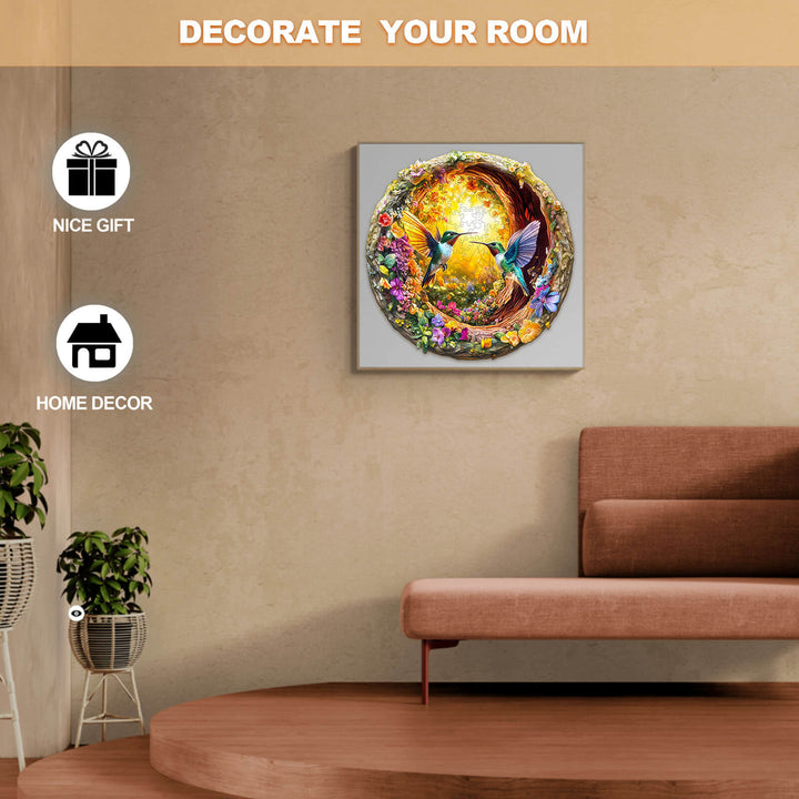 3D Hummingbird in the Cave wooden jigsaw puzzle, ideal for home decor and a thoughtful gift.